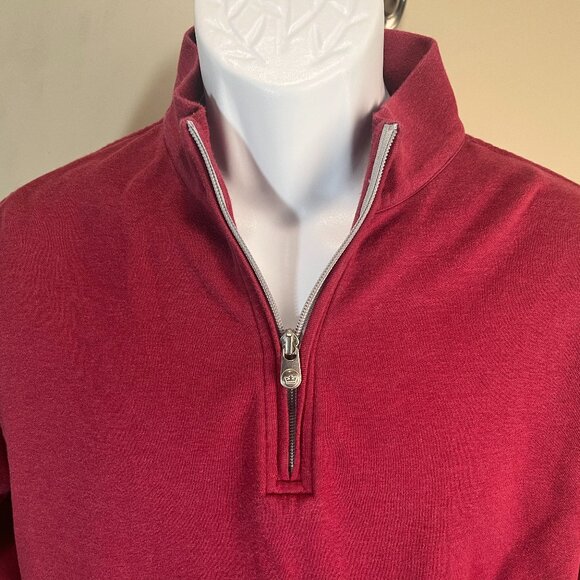Peter Millar Men's cranberry red / pink 1/2 zip pullover Golf Sweater Small S - Picture 1 of 6